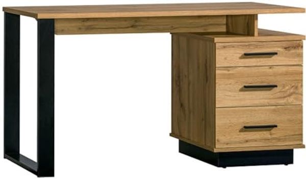 Schreibtisch Bürotisch Lamia 135x56x75cm Eiche Wotan schwarz
