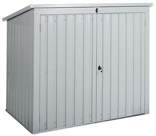 Gerätehaus MOENA Metall 158 cm 96 cm Hellgrau