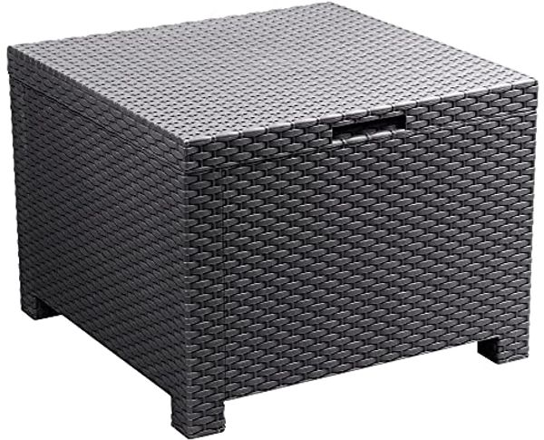 ONDIS24 Beistelltisch Gartentisch Artemide, Loungetisch mit Aufbewahrungsbox, mit Staufach, 59 x 59 x45 (H) cm, witterungs- und uvbeständig