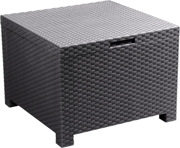 ONDIS24 Beistelltisch Gartentisch Artemide, Loungetisch mit Aufbewahrungsbox, mit Staufach, 59 x 59 x45 (H) cm, witterungs- und uvbeständig