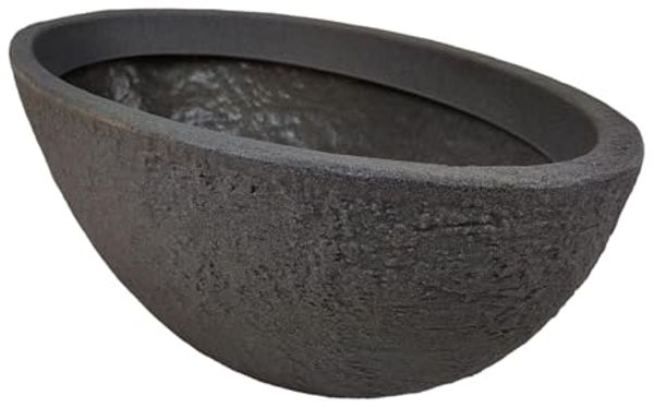 sesua Pflanzschale XXL oval grau Pflanztopf Steinoptik Kunststoff 70x40cm (1 St)