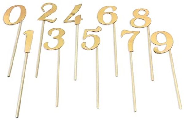 Frau WUNDERVoll Muffinform 10 Deko Topper Zahlen 0-9 gold, (10-tlg)