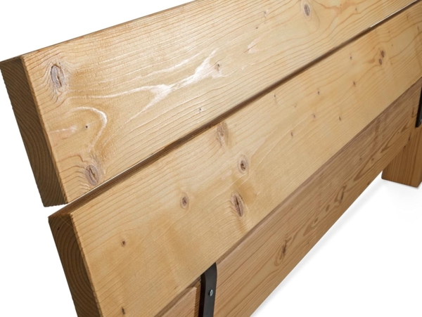 Möbel-Eins CURBY Kufenbett mit Kopfteil, Material Massivholz, rustikale Altholzoptik, Fichte, Kufen schwarz vintage 120x200 cm Bild 5