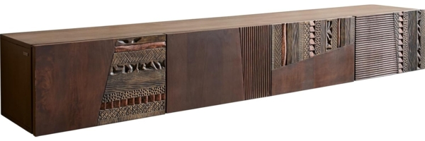 Lowboard Imara 200 cm Mango Braun 4 Türen schwebend