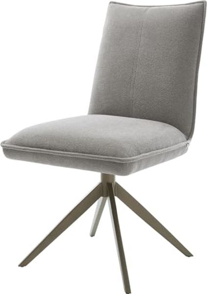 Drehstuhl Lelio-Flex Strukturstoff Soft Grau Kreuzgestell breit Effektfinish Titan 360° drehbar Wippfunktion Taschenfederkern