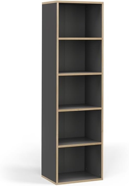 Bücherregal Tetrix Anthrazit 40 x 140 cm mit 5 Fächern Vicco