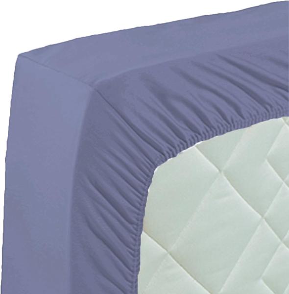 Uni-Mako-Satin Spannbettlaken - Curt Bauer 90x200 cm-Fb. 3527 denim