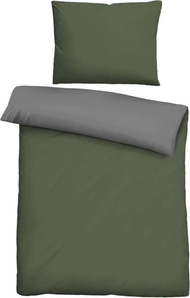 biberna 0455775 Renforce-Bettwäsche UNI, fichte, 1x 140x200 cm + 1x 70x90 cm