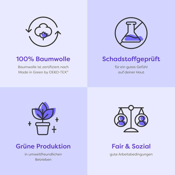 Wolkenfeld Spannbettlaken 100% Baumwolle - Superweiches Bettlaken für Matratzen von 5 bis 20cm, Jersey, Gummizug: rundum, (1 Stück), Rutschfest & Blickdicht - 90x200, 140x200, 160x200, 180x200 200x200 Bild 8