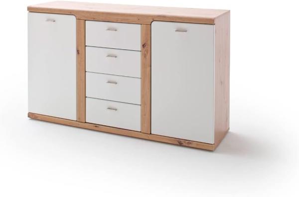 Sideboard Tortona 7 Balkeneiche weiß 150x91x45 cm Kommode Garderobe