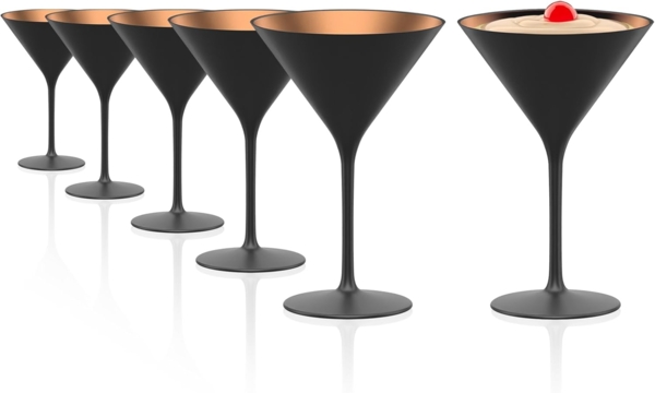 Stölzle Lausitz ELEMENTS Cocktailschale Schwarz-Bronze 6er Set