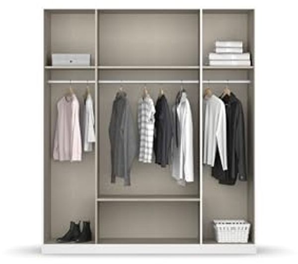 Drehtürenschrank >Davoa< in alpinweiß / Eiche Artisan / Spiegel - B/H/T: 181/210/54 cm Bild 3
