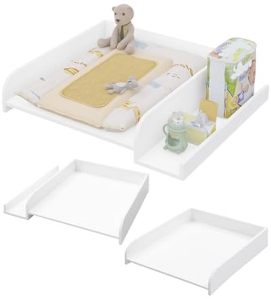 WOLTU Wickelaufsatz Waschmaschine Trockner, mit Seitenablage Sicherheitsgurt, weiß, 80 x 16,5 x 70 cm, WT019ws