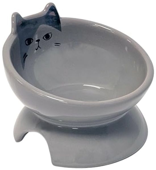 Nobby Futternapf Katzen Keramik-Napf Kato grau