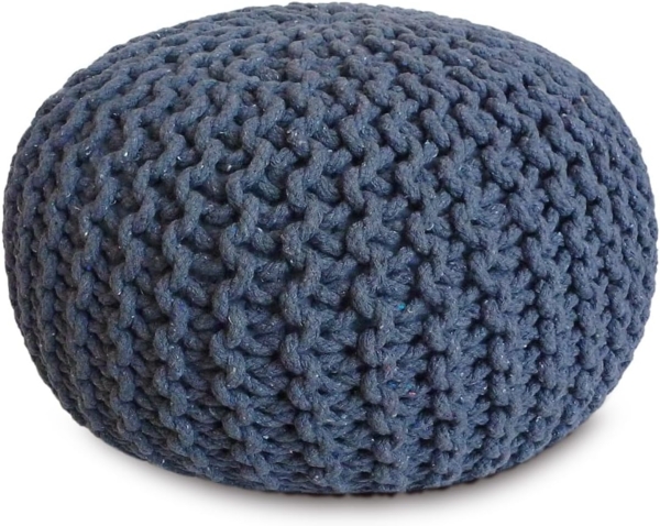 Amagohome Sitzhocker Strickhocker XXL Pouf Ø55 H37cm Bodenkissen Sitzpouf Baumwolle nachhal