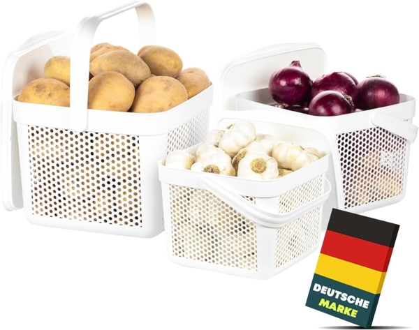 uandu home Vorratsdose Kartoffel Aufbewahrungsbox Küche, Zwiebeln, Knoblauch Aufbewahrung, (Korb für Spielzeug, Wäschekorb, Regal Korb, Aufbewahrungskorb für Bad, Vorratskorb, Küchen Aufbewahrung & Organizer)