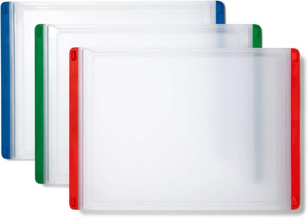 OXO Good Grips Schneidebrett, Kunststoff, (3-St), 3-farbig, mit Saftrille