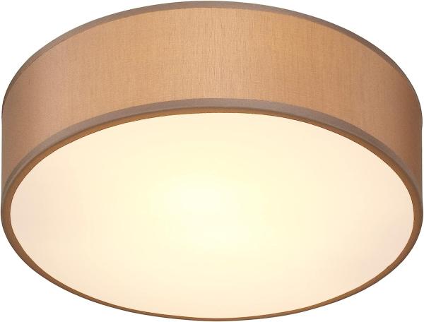 monzana Deckenleuchte Deckenleuchte, Innenbeleuchtung, Deckenlampe Stoff Taupe 30 cm Modern E27 Rund 1 Flammig Deckenleuchte