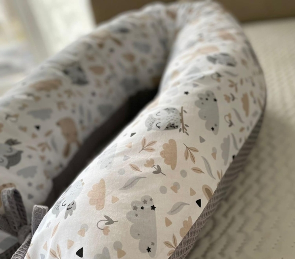 Loolay Stillkissen WAFFELPIQUE HASE Kissen Seitenschläferkissen Schwangerschaftskissen, 170 o. 190 cm Kissen + BEZUG (abnehmbar) HASE Beige Weiss WAFFEL Rosa, Grau, Minze, Weiß, M/ L u. L/ XL - perfekt Auswahl für Schwanger Seitenschläfer Schlafen!, PR...