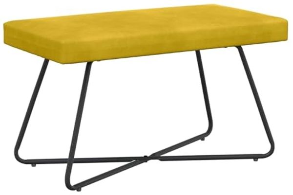 vidaXL Bank Uni Gelb 80 x 40 x 45 cm Samt 42038336