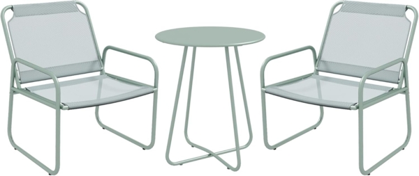 Outsunny Balkonset 3tlg. Bistro-Set, Balkonmöbel-Set inkl. 1 Tisch, 2 Stühlen, (Gartensitzgruppe, 3-tlg, Gartenmöbel-Set), für Garten, Terrasse, Mesh, Grün
