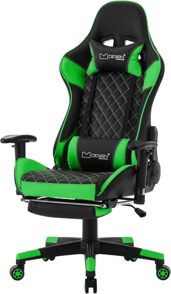 ML-DESIGN Gaming-Stuhl Drehstuhl mit Wippfunktion, Ergonomischer Sessel mit Rücken- &Armlehne, Arbeitsstuhl Schreibtischstuhl Racing Gamer Stuhl aus Kunstleder