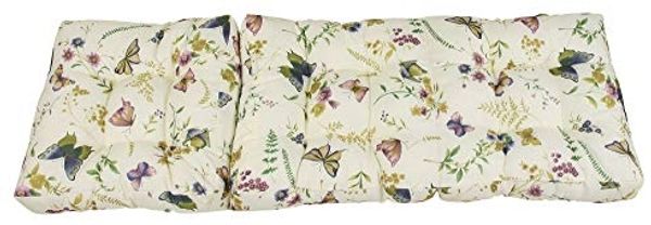 Sitzauflage Sommerwiese faltbar Blumen Polsterauflage Sitzkissen Kissen beige