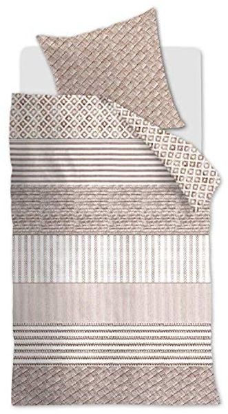 Rivièra Maison Renforcé Bettwäsche Sert Secrets Sand 155X220 155x220 cm + 1 x 80 x 80 cm 1 Bettbezug, 1 Kissenbezug Sand