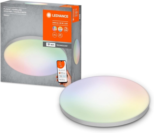 LEDVANCE Planon rahmenlos RUND smart CCT + RGB WIFI APP 30