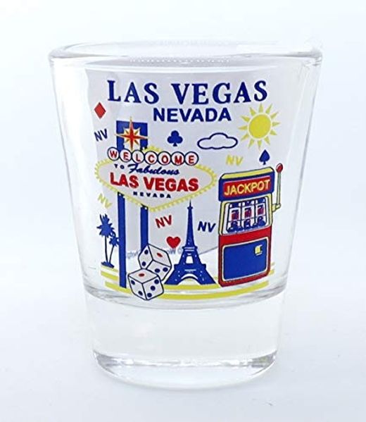 Las Vegas Nevada Attractions Collage Shot Glass by World By Shotglass