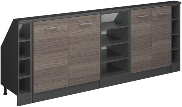 Dachschrägenschrank-Set Rion Edelgrau/Anthrazit 5er Set Vicco