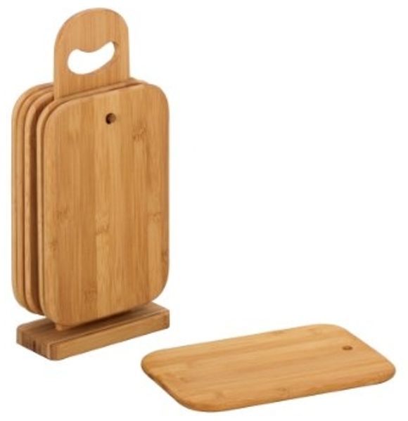 ZELLER 25265 Brettchenständer-Set, 7-tlg, Bambus, ca. 15 x 7 x 32 cm