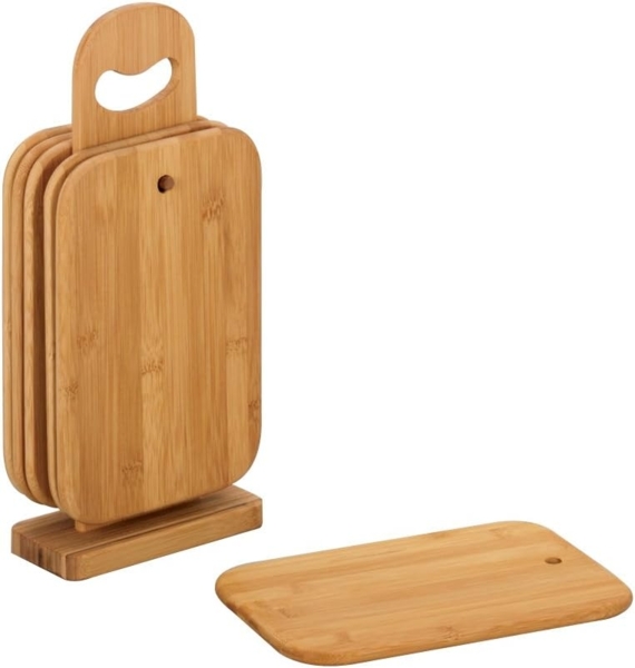 ZELLER 25265 Brettchenständer-Set, 7-tlg, Bambus, ca. 15 x 7 x 32 cm