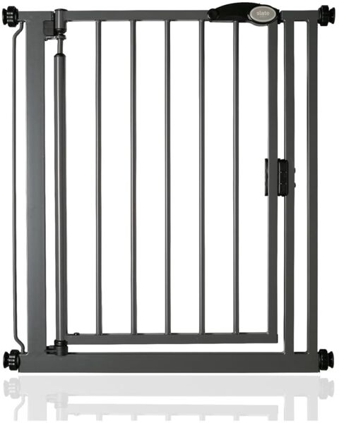 Safetots Druckmontage Selbstschließendes Treppengitter, Schmal, 68. 5cm - 75cm, Schiefergrau, Automatisch schließendes Babygitter, Sicherheitsbarriere für Kleinkinder, Einfache Installation