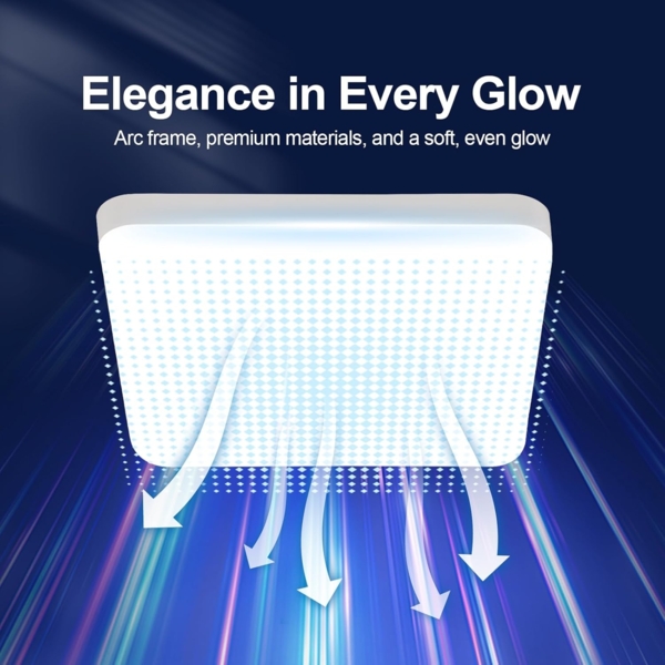 Comely LED Deckenlampe 25cm, 32W Kaltweiß, IP54 Wasserdicht, Quadratisch, Flache LED Deckenleuchte für Bad, Küche, Balkon, Flur, Schlafzimmer Bild 8