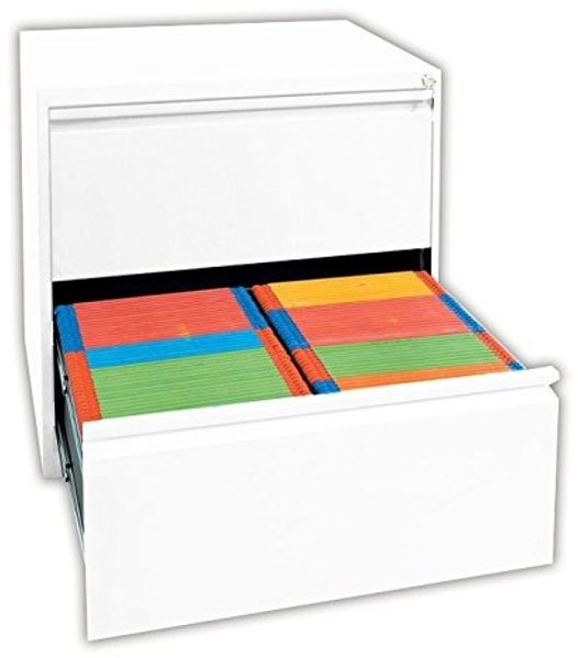 Stahl Büro Hängeregistratur Schrank Bürocontainer 70 x 76 x 62 cm (HxBxT) mit 2 Schüben doppelbahnig Weiß 561227