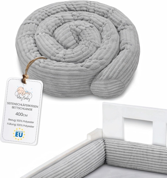 Totsy Baby Seitenschläferkissen Seitenschläferkissen Bettschlange 400 cm Baumwolle Kopfkissen Gris