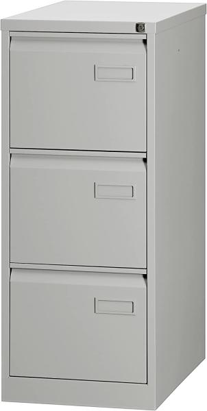 Bisley LIGHT Light Hängeregistraturschrank, einbahnig, DIN A4, 3 HR-Schubladen, Metall, 645 Lichtgrau, 62.2 x 41.3 x 101.6 cm