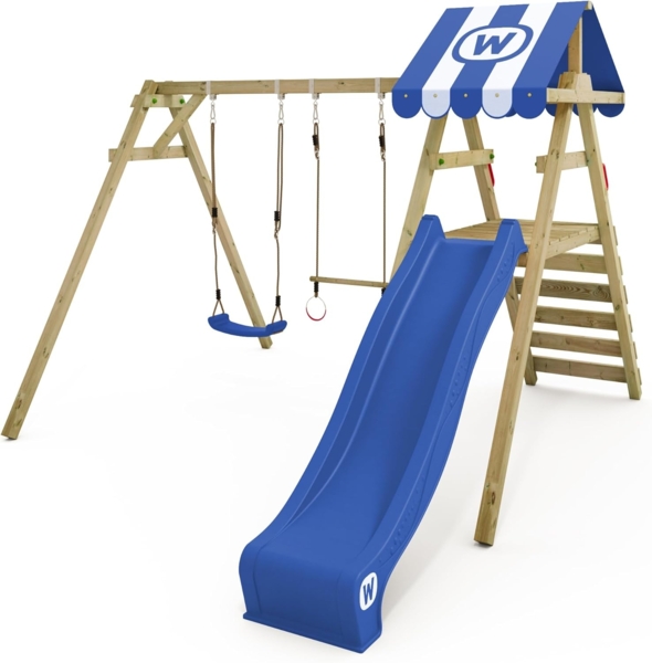 WICKEY Schaukel Schaukelgestell Smart Ace - Gartenschaukel mit Rutsche und Podest