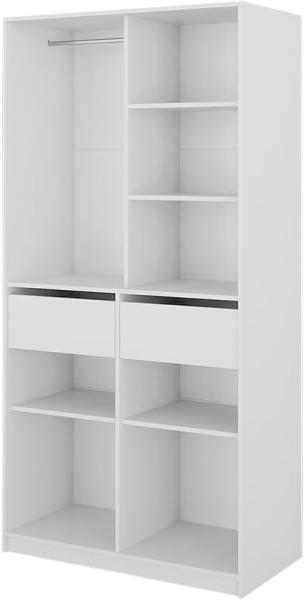 Vicco Kleiderschrank Elmo Weiß 100 x 200 cm mit 2 Schubladen