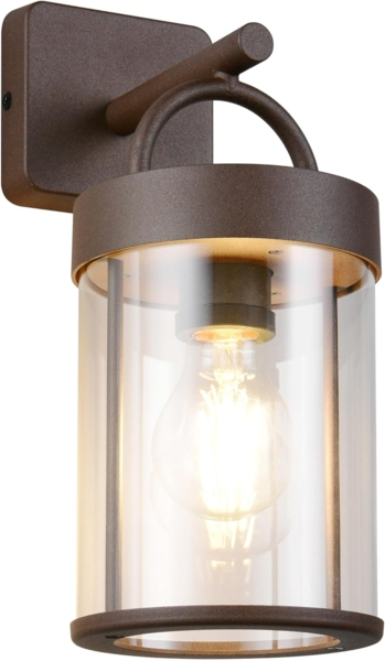 Moderne Außenwandleuchte ALMERIA Laterne in Rostoptik, Höhe 29cm