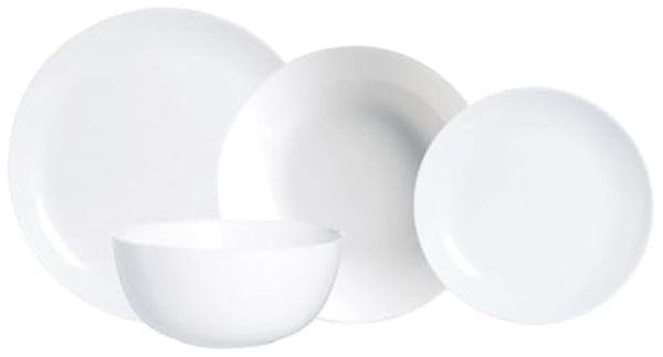 Geschirr-Set Luminarc Diwali Weiß Glas 19 Stücke