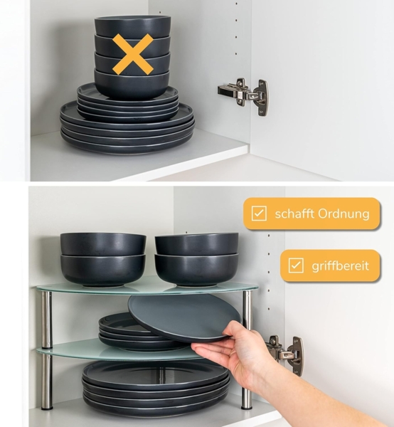 bremermann Eckregal Eckregal, Tellerregal, Eck-Schrankeinsatz ca. 28 x 21 x 28 cm, weiß Bild 6