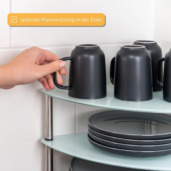 bremermann Eckregal Eckregal, Tellerregal, Eck-Schrankeinsatz ca. 28 x 21 x 28 cm, weiß Bild 5