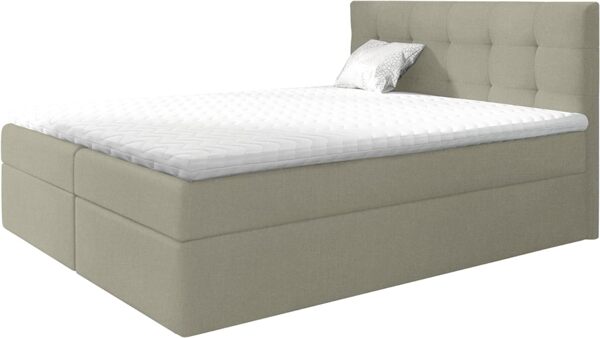 99rooms Ramiro Boxspringbett Strukturstoff INARI Beige 200x200 cm