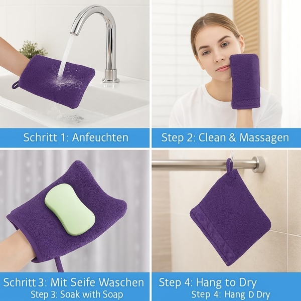 Betz Waschhandschuh 10-tlg. PREMIUM Größe 16 cmx21 cm, Baumwolle (Set, 10-St), 100% baumwolle Bild 6