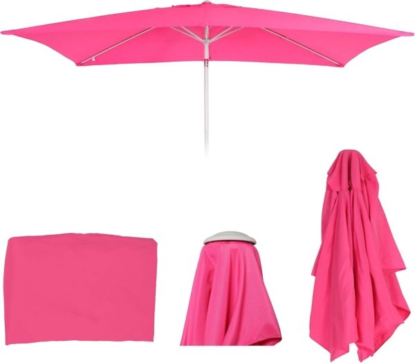 Ersatz-Bezug für Sonnenschirm N23, Sonnenschirmbezug Ersatzbezug, 2x3m rechteckig Stoff/Textil 4,5kg UV 50+ ~ pink