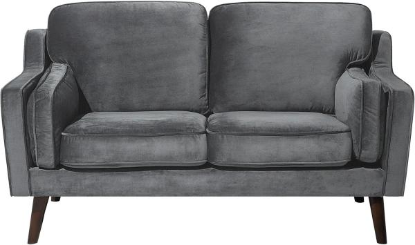 2-Sitzer Sofa Samtstoff dunkelgrau LOKKA