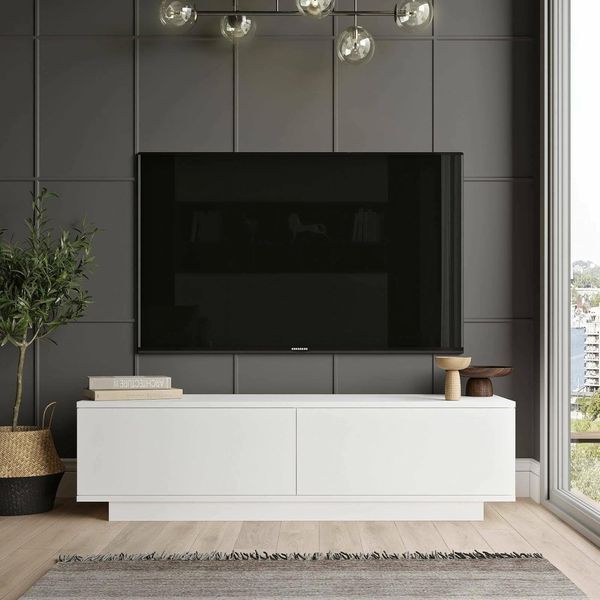 Dmora TV-Schrank Ganymede 140 x 35,5 x 38,2 cm Weiß EIN Regal