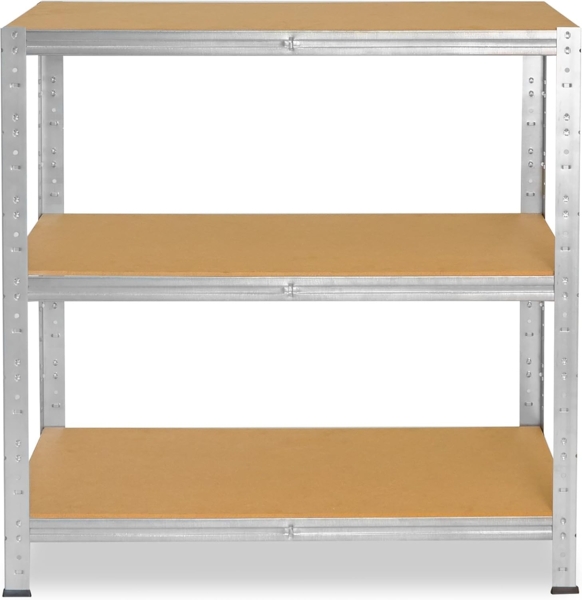 shelfplaza HOME 100x100x30 cm Schwerlastregal in grau-verzinkt mit 3 Böden und 175 kg Traglast pro Boden Bild 5